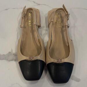 Sam Edelman Beige and Black Flats